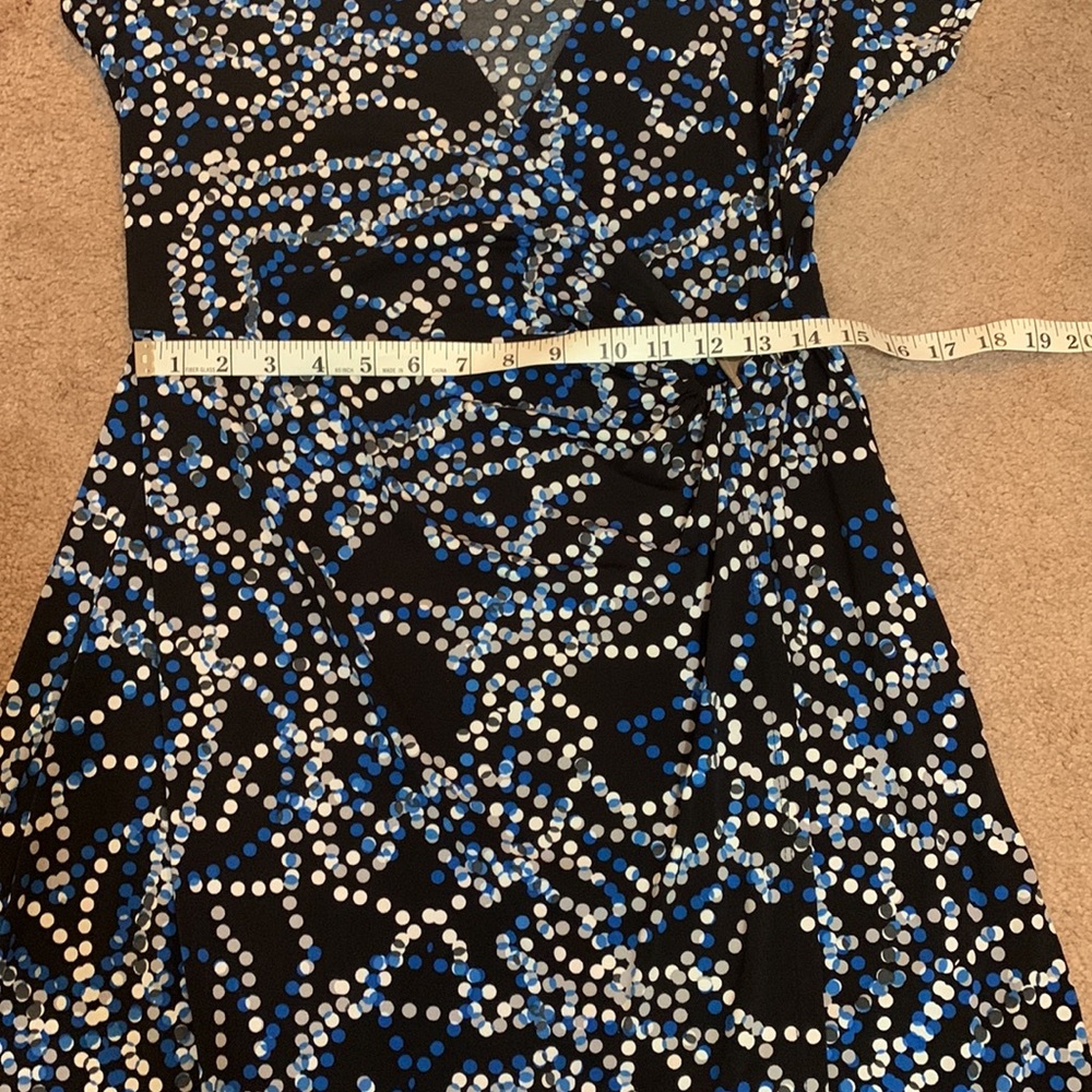 EUC Blue Polka Dot Wrap Dress - Picture 7 of 11